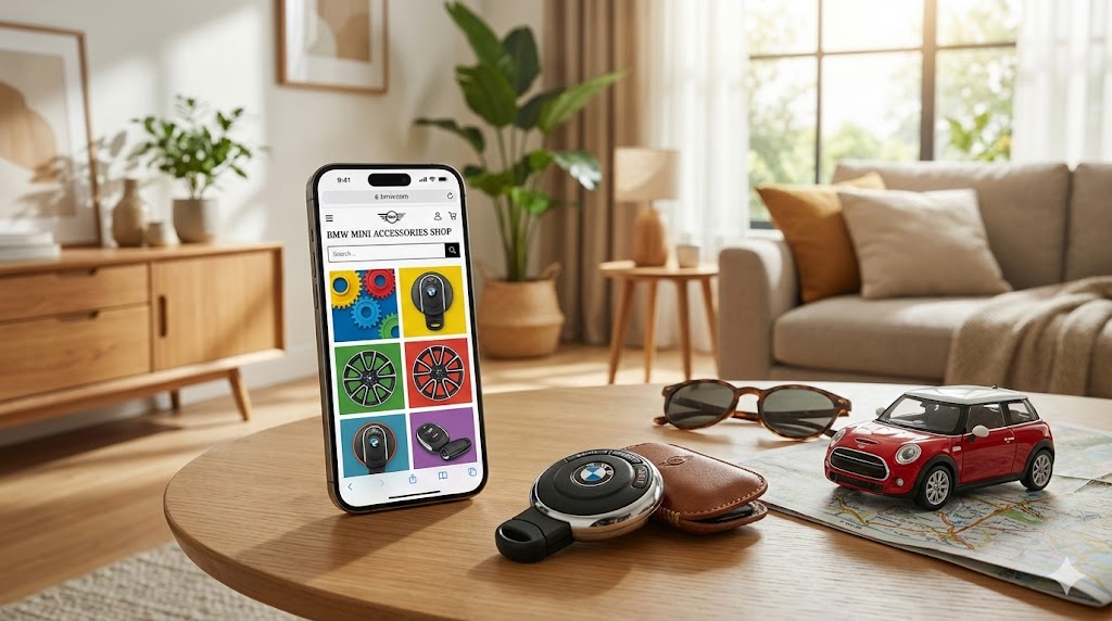 スマホでMINI R56専用パーツを探している様子