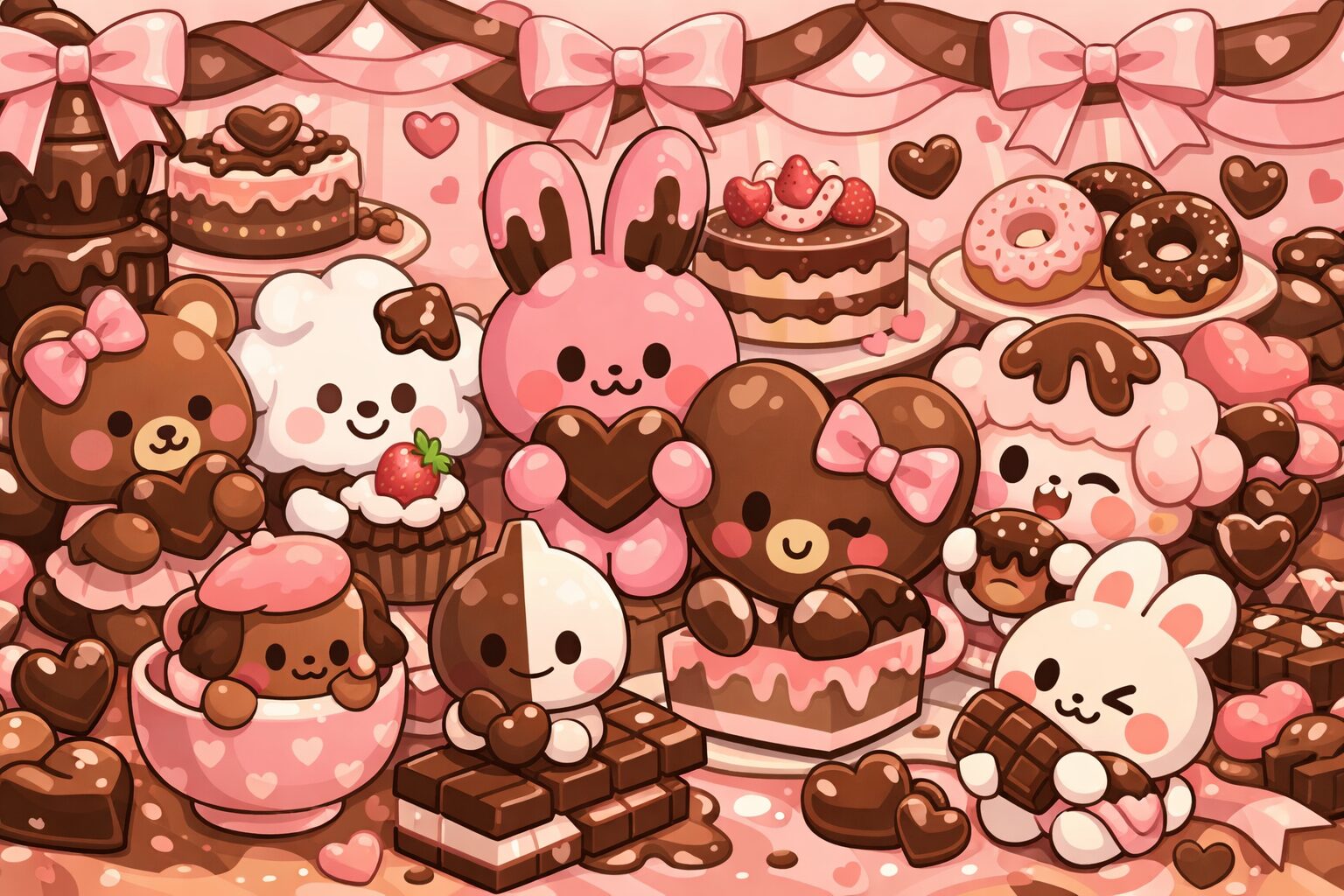 2026年BT21とスイーツパラダイスのバレンタインコラボ「Creamy Chocolate」のイメージ画像